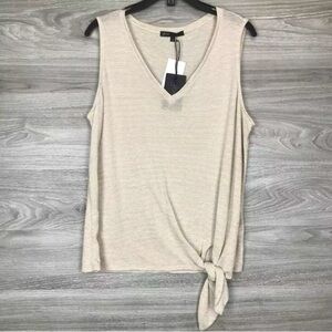 Gibson Beige Pin Stripe Tie Tank Top